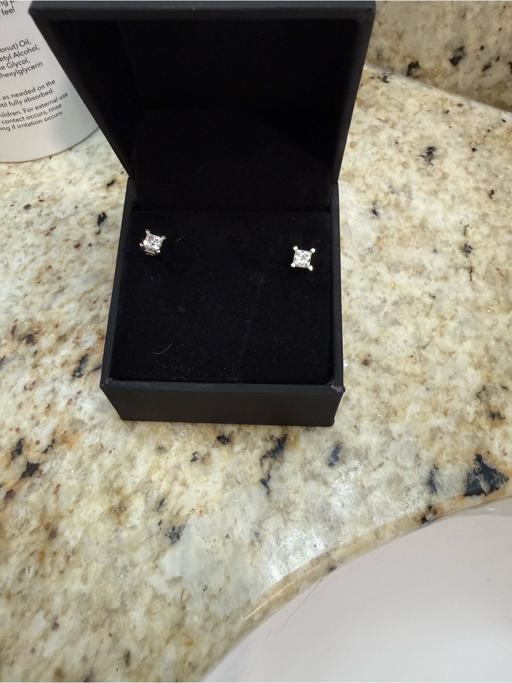Diamond earrings. Tolkowski diamonds. Near colorless.